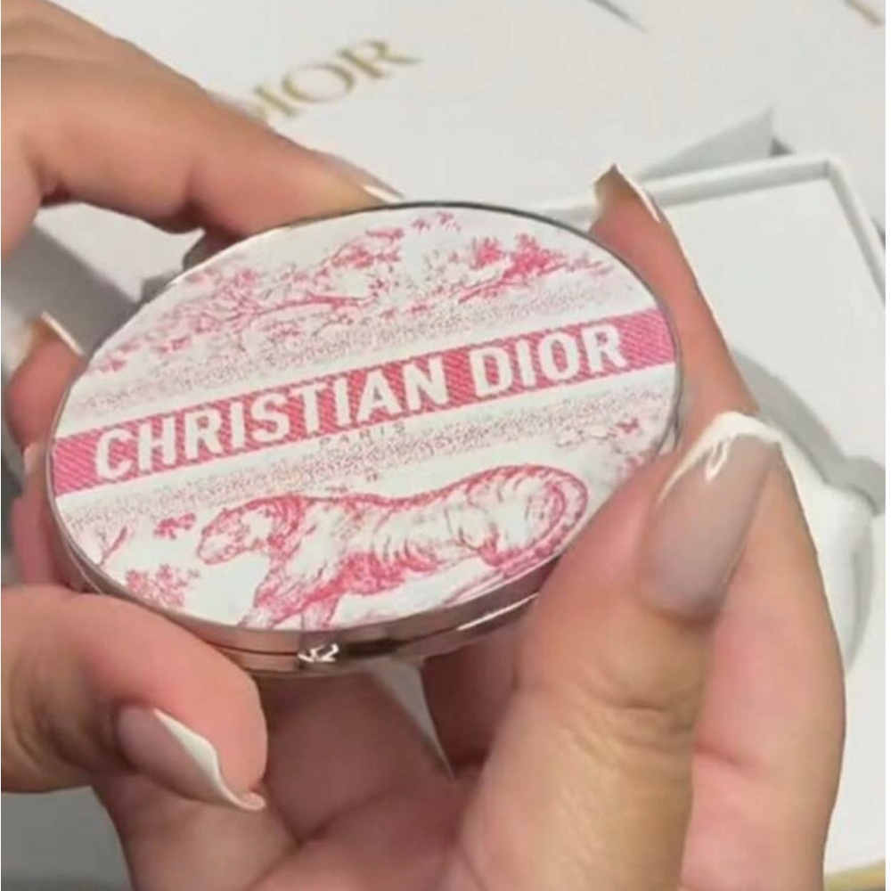Christian Dior Toile Compact Mirror - Pink & White special edition